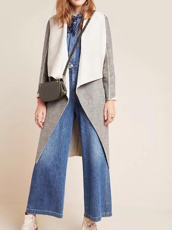 Anthropologie Jackets & Blazers - BNWT Anthropologie Amadi Camilla Gray Faux Sherpa Jacket